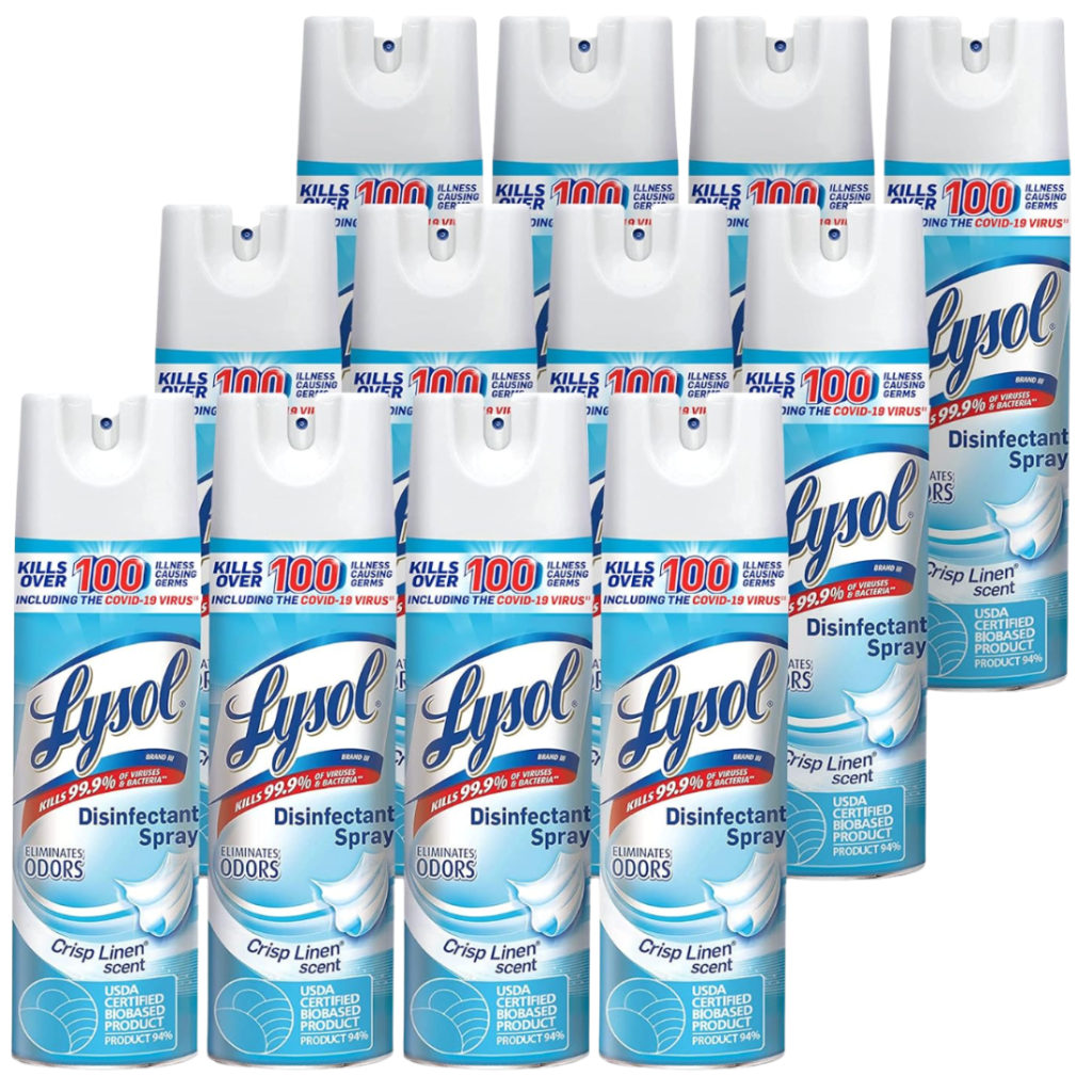 Disinfectant Spray, Crisp Linen Scent, 19 Oz Spray (12/CASE)