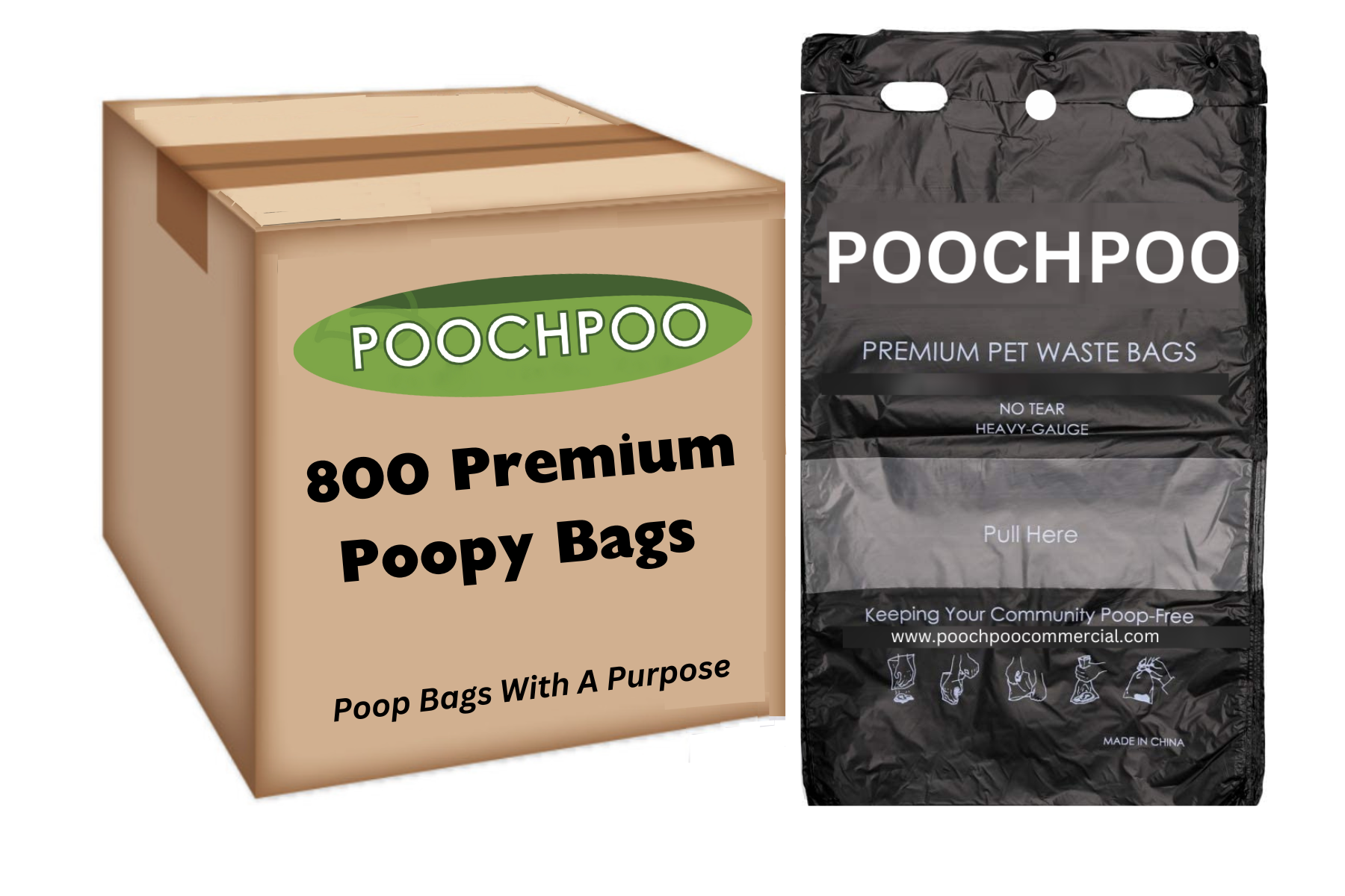 Doggie Waste Station Header Bags 8 Packs of 100 (800 Bags) All